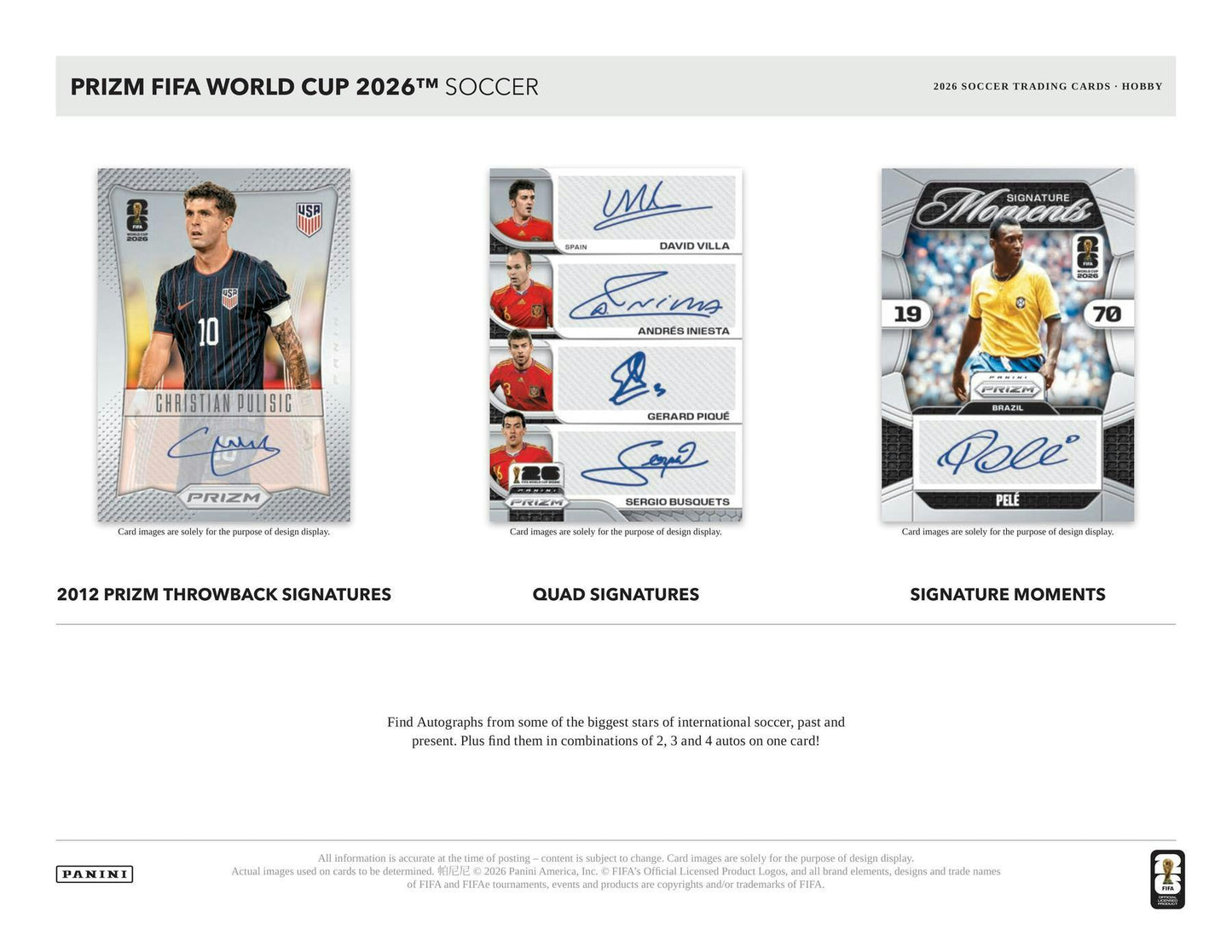 2026 Panini Prizm FIFA World Cup Soccer Hobby Box 7461341942529 at King Card Canada