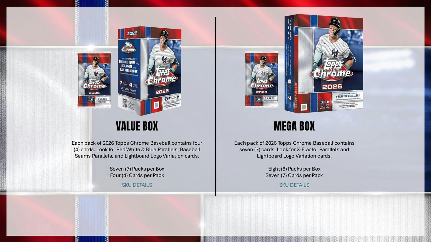 2026 Topps Chrome Baseball Mega Box 887521159635 at King Card Canada