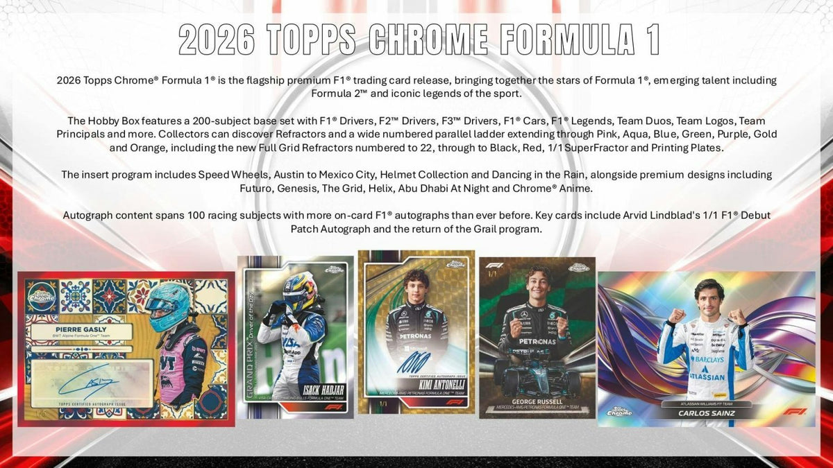 2026 Topps Chrome Formula 1 F1 Blaster Value Box 887521162796 at King Card Canada