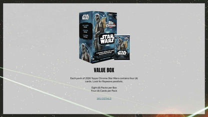 2026 Topps Chrome Star Wars Blaster Value Box 887521161201 at King Card Canada
