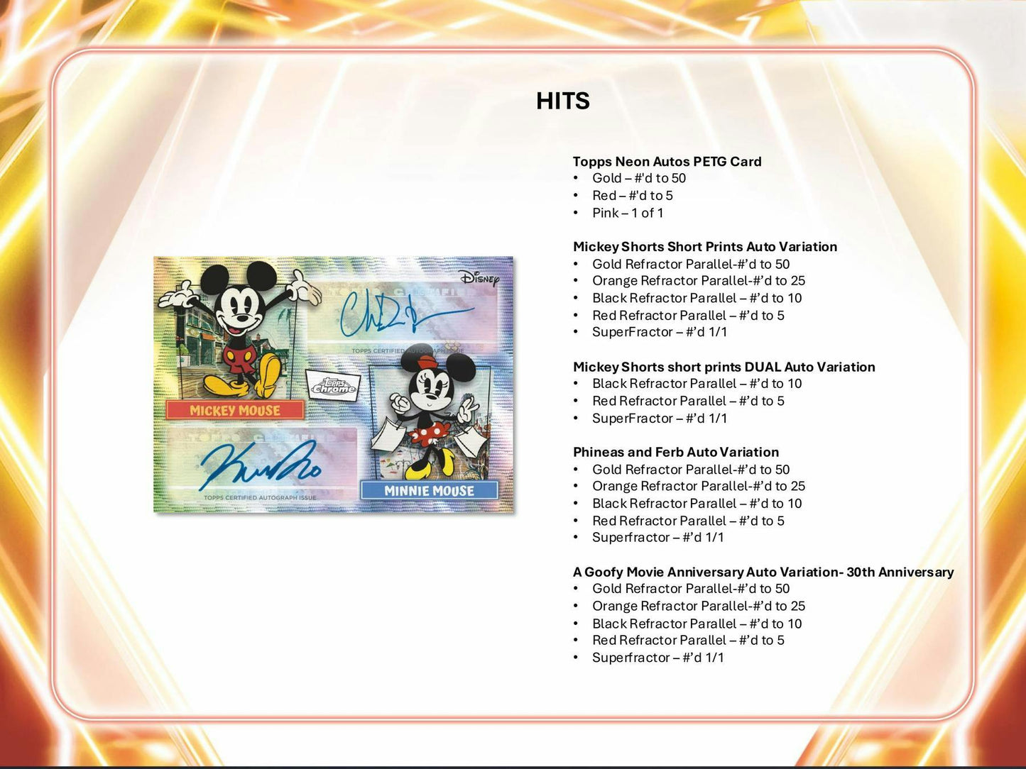 2026 Topps Disney Neon Hobby Box 887521154128 at King Card Canada