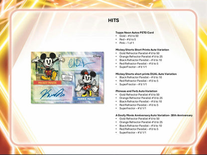 2026 Topps Disney Neon Hobby Box 887521154128 at King Card Canada
