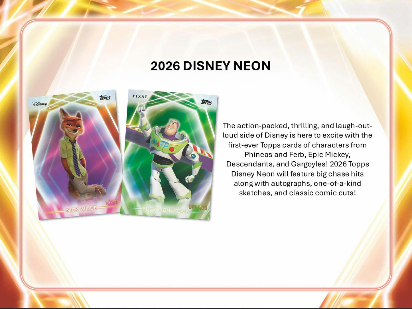 2026 Topps Disney Neon Hobby Box 887521154128 at King Card Canada