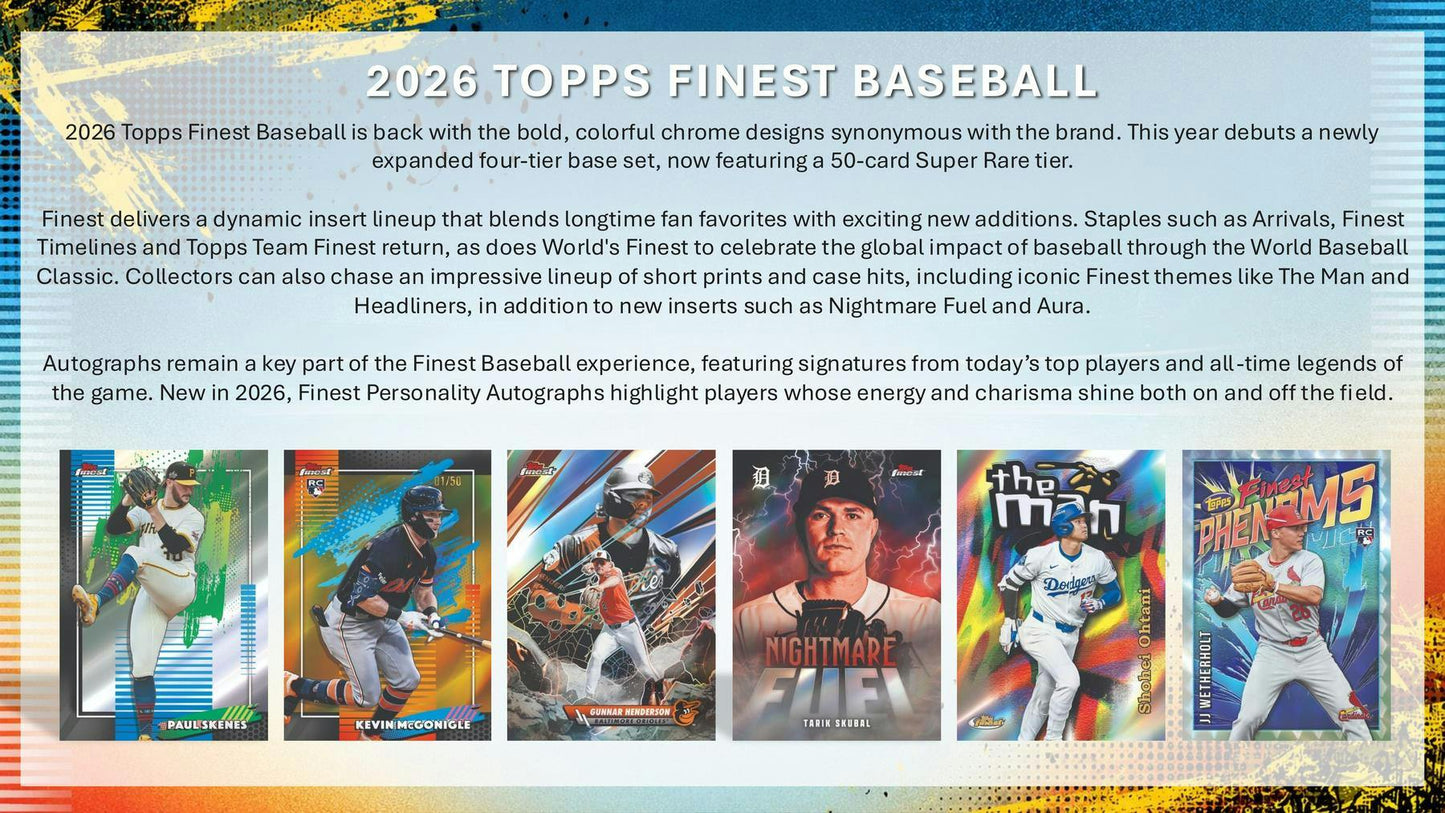 2026 Topps Finest Baseball Hobby Box 887521157730 at King Card Canada