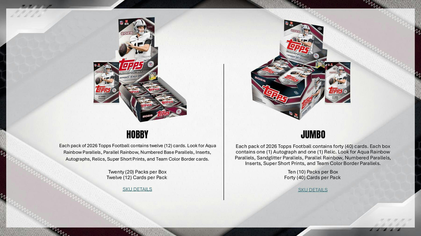 2026 Topps Flagship Football Hobby Jumbo Box 887521164059 at King Card Canada