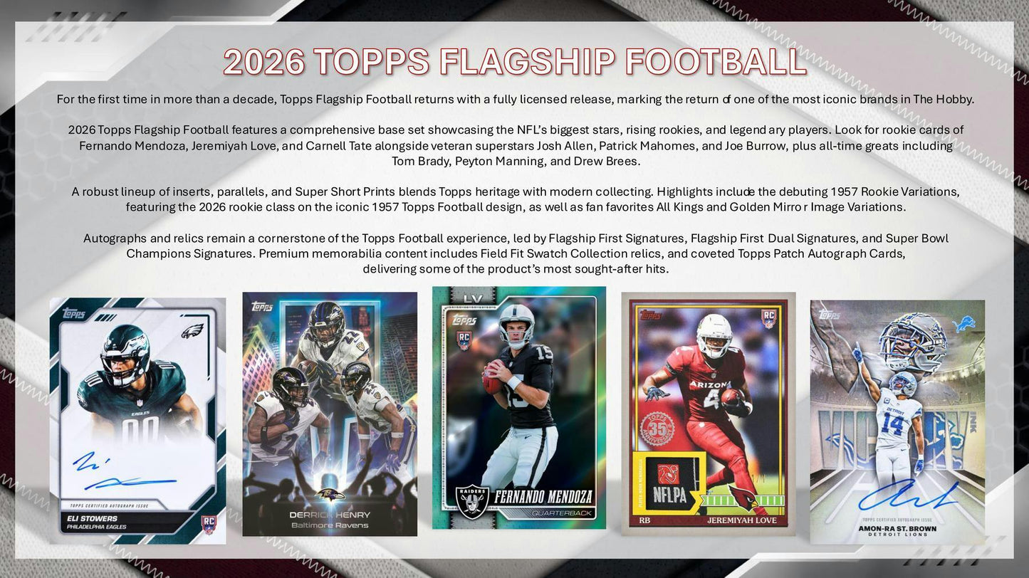 2026 Topps Flagship Football Hobby Jumbo Box 887521164059 at King Card Canada