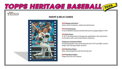 2026 Topps Heritage Baseball Hanger Box 887521155286 at King Card Canada