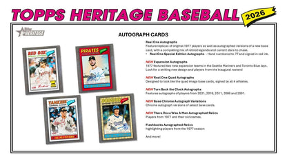 2026 Topps Heritage Baseball Hanger Box 887521155286 at King Card Canada