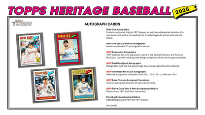 2026 Topps Heritage Baseball Hobby Box 887521155187 at King Card Canada