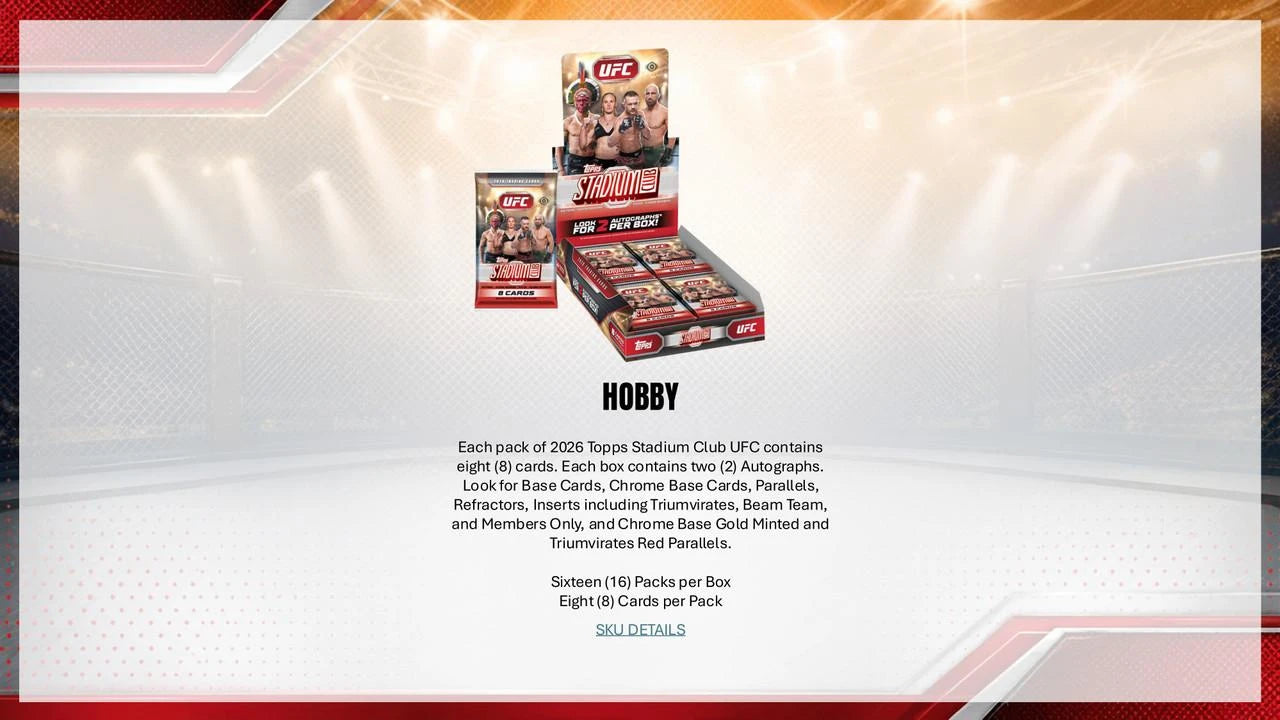 2026 Topps Stadium Club UFC Hobby Box