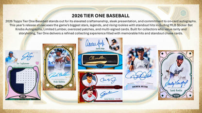 2026 Topps Tier One Baseball Hobby Box 887521156276 at King Card Canada