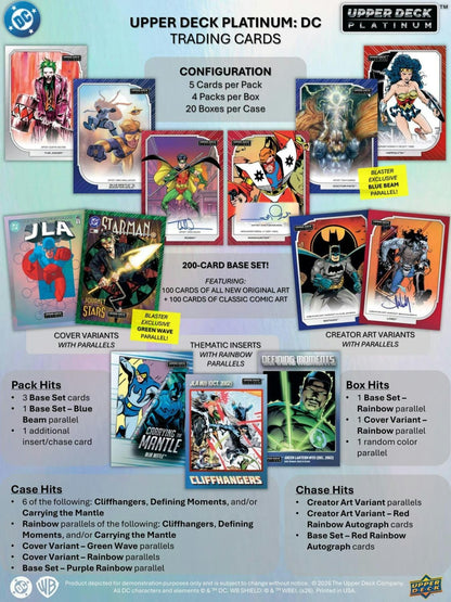 2026 Upper Deck Platinum DC Trading Cards Blaster Box 053334004428 at King Card Canada