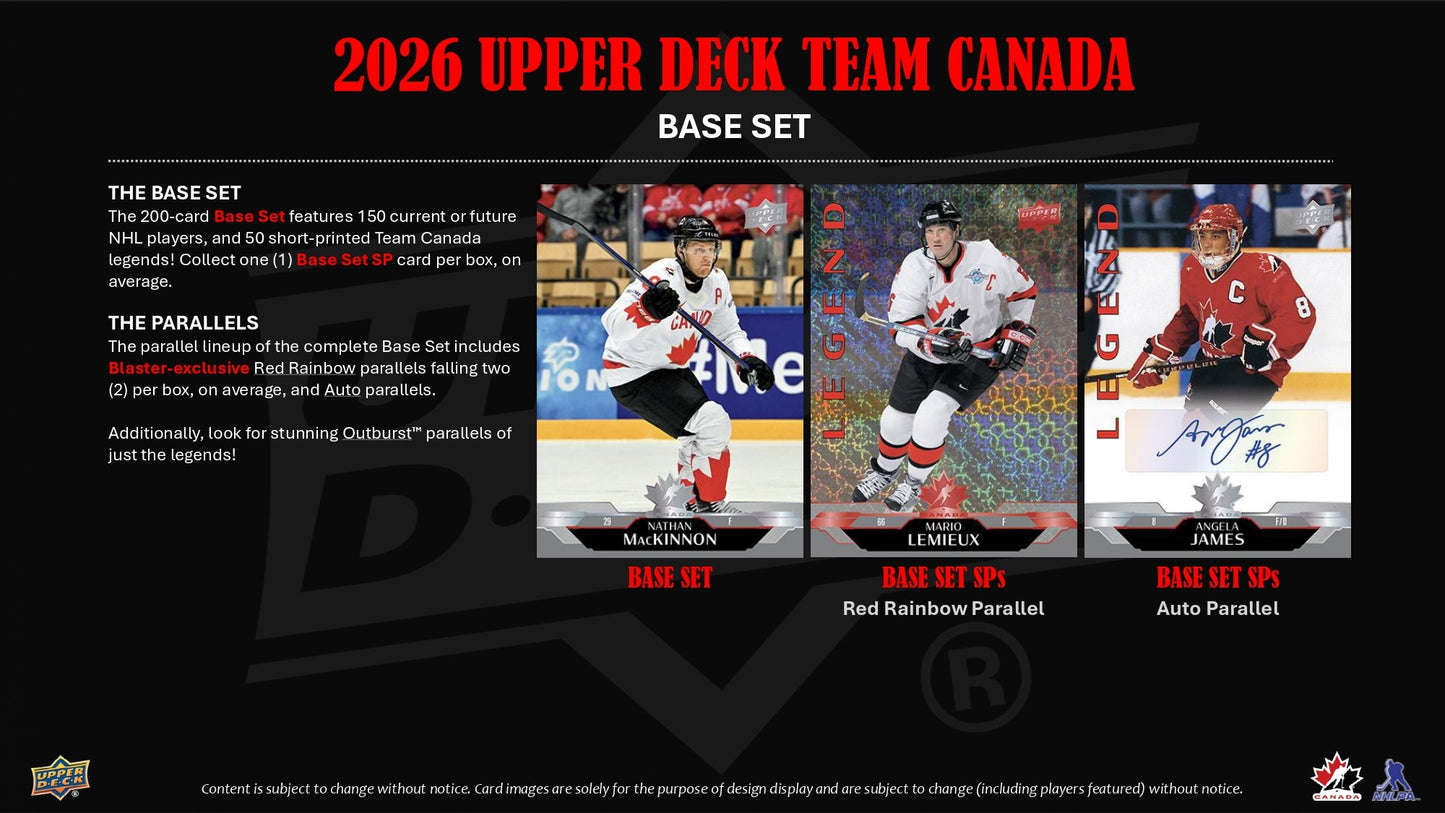2026 Upper Deck Team Canada Hockey Blaster Box 053334248518 at King Card Canada