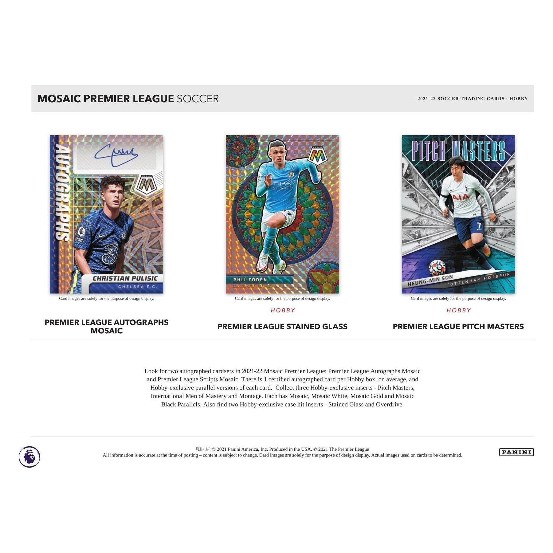 2021 - 22 Panini Mosaic EPL English Premier League Soccer Hobby Box at King Card Canada