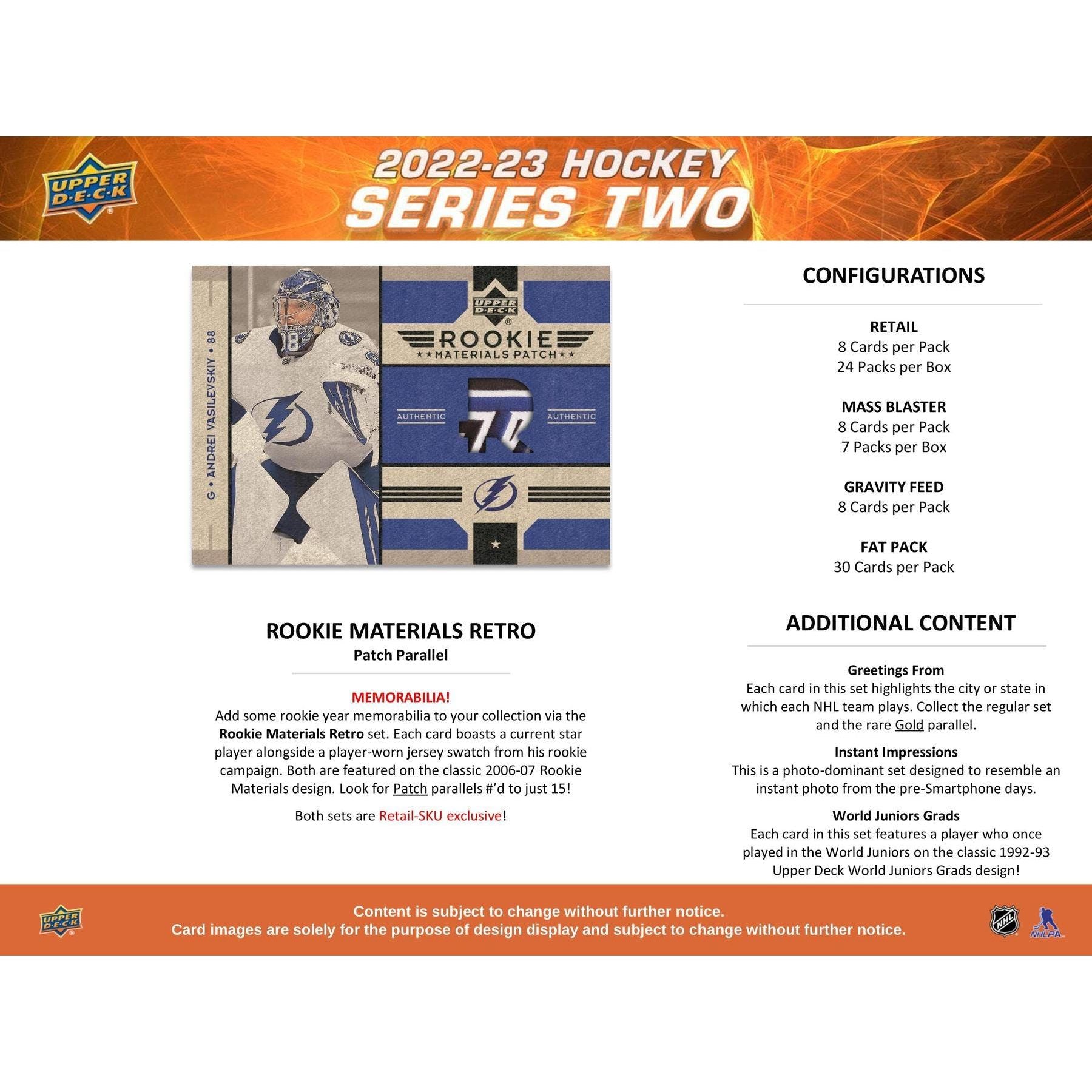 2022 - 23 Upper Deck Series 2 Hockey Blaster Box at King Card Canada