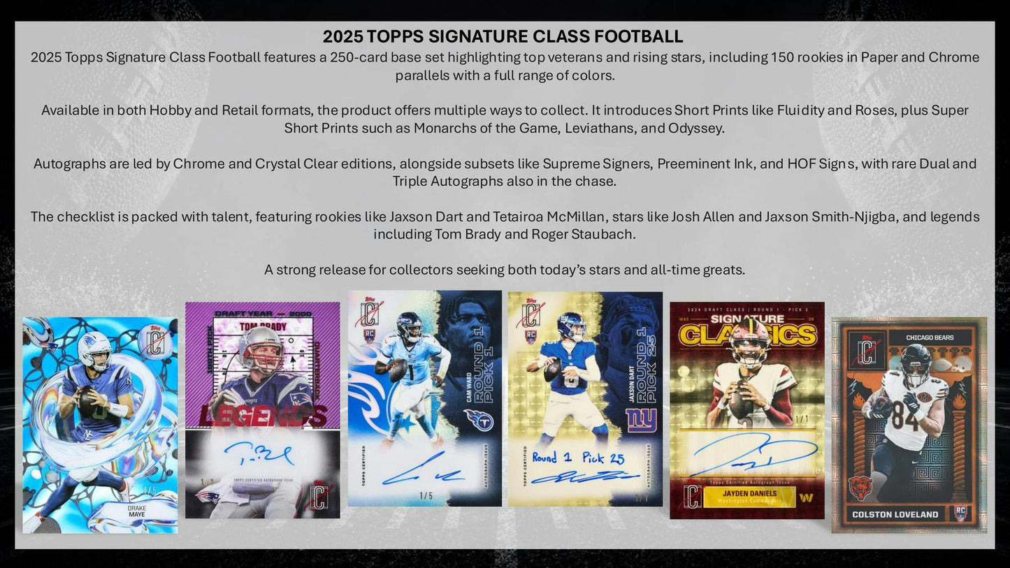 2025 Topps Signature Class Football Blaster Value Box