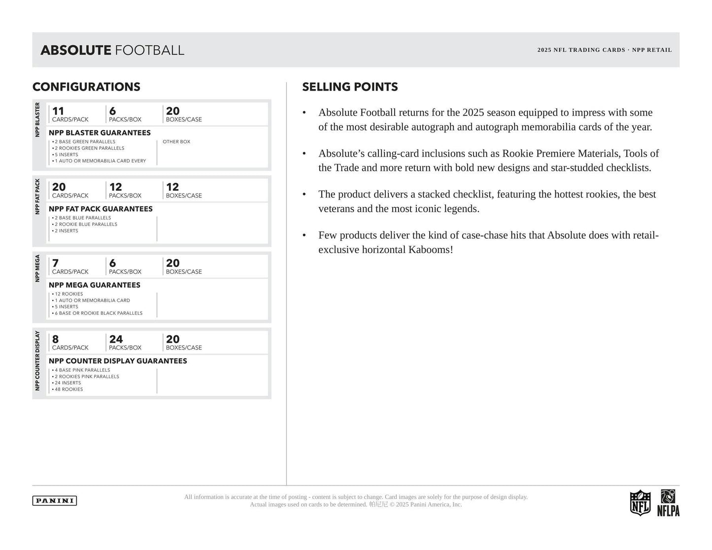 2025 Panini Absolute Football Blaster Box