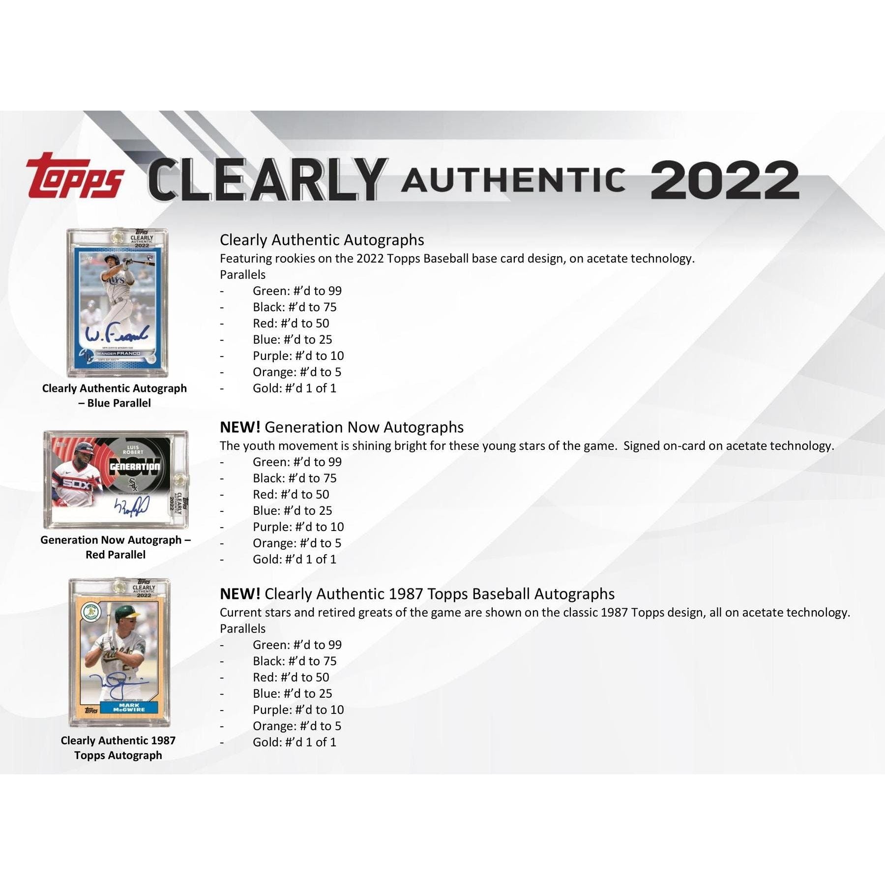 2022 Topps Clearly Authentic Baseball Hobby Box - King Card Canada