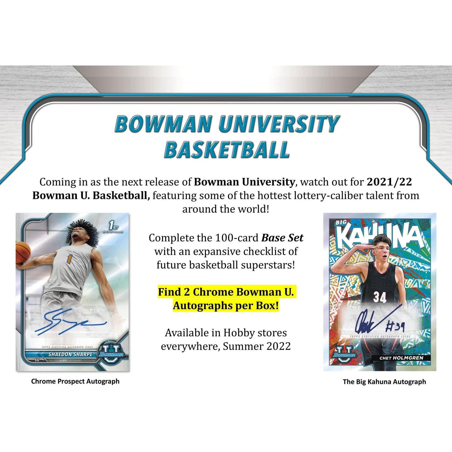 2021-22 Topps Bowman University Basketball Hobby Box - King Card Canada