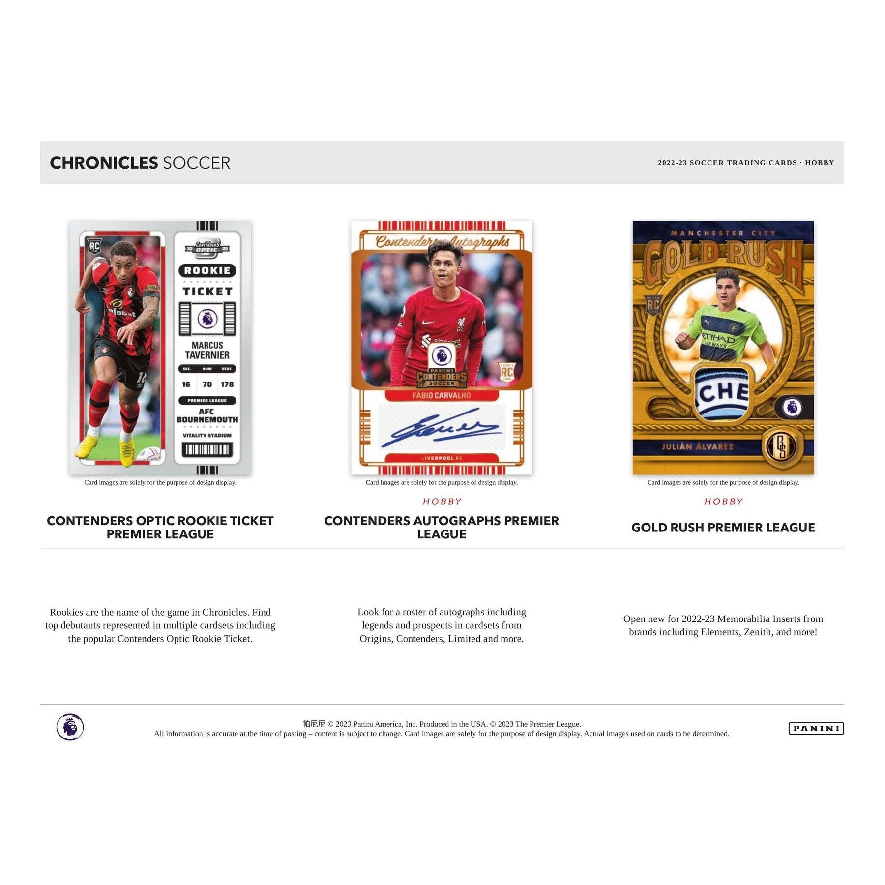 2022-23 Panini Chronicles Soccer Hobby Box (English Premier League / La Liga / Serie A) - King Card Canada