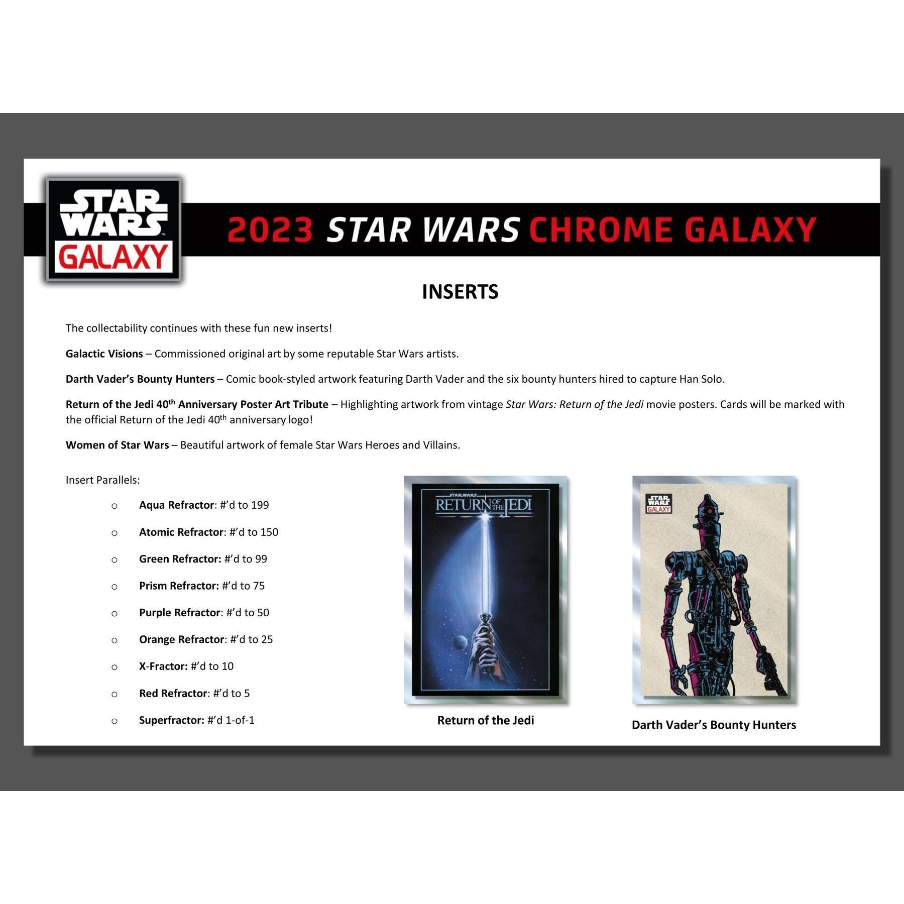 2023 Topps Chrome Star Wars Galaxy Hobby Box - King Card Canada