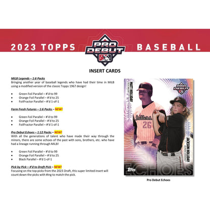 2023 Topps Pro Debut Baseball HTA Jumbo Box - King Card Canada
