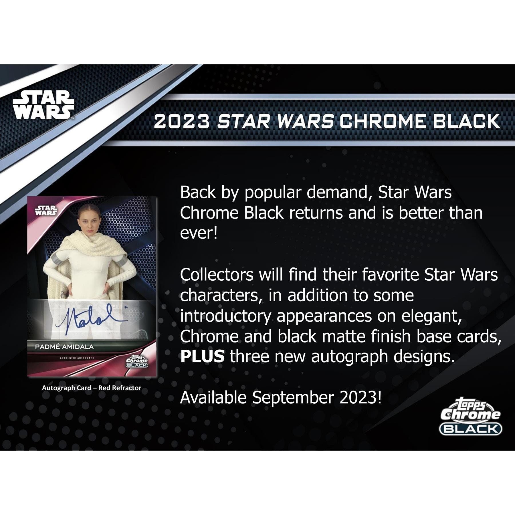 2023 Topps Chrome Black Star Wars Hobby Box at King Card Canada