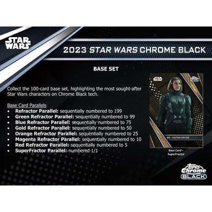 2023 Topps Chrome Black Star Wars Hobby Box at King Card Canada