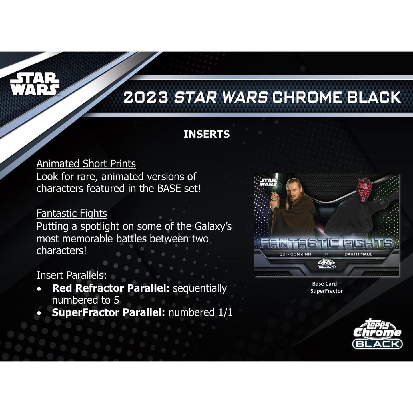 2023 Topps Chrome Black Star Wars Hobby Box - King Card Canada