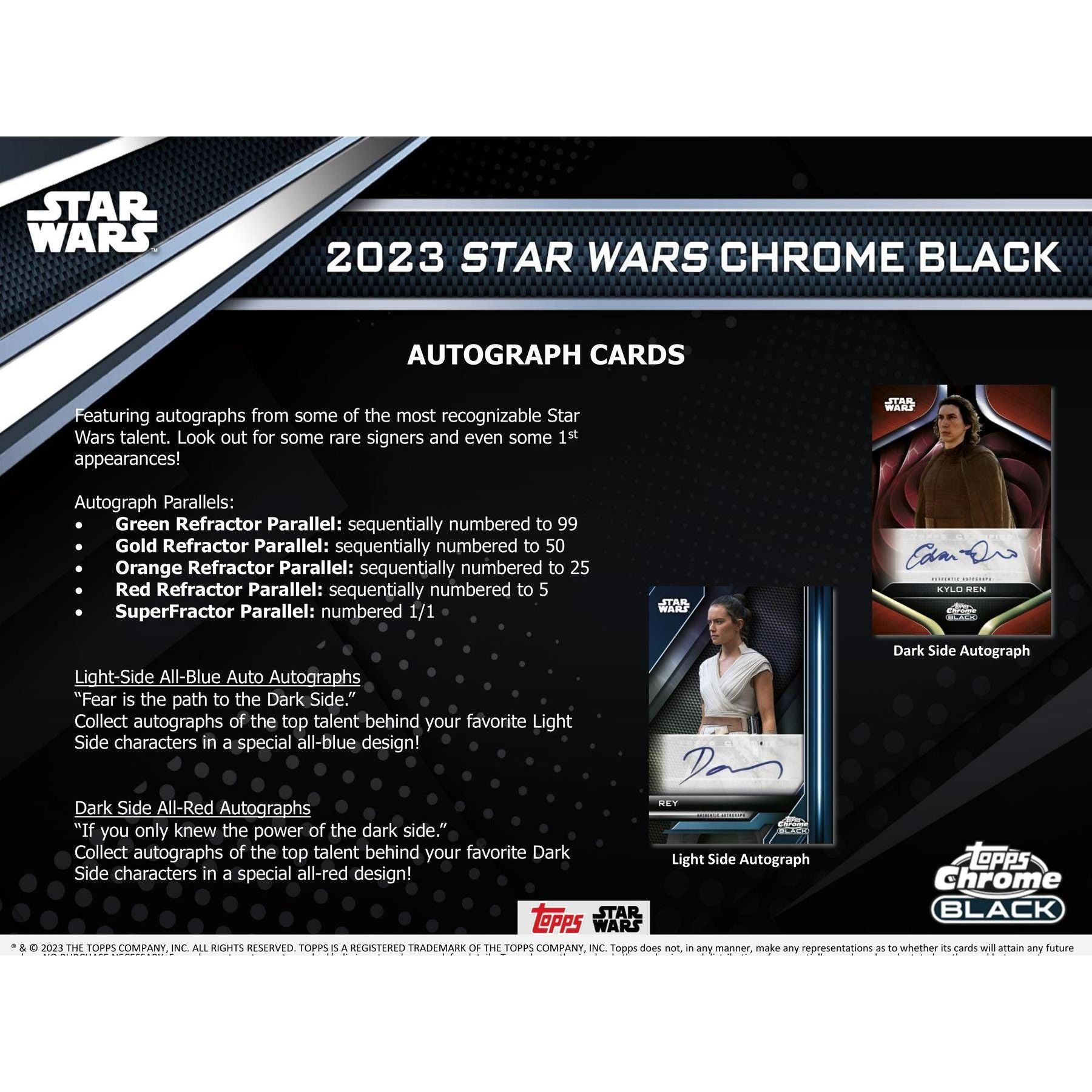 2023 Topps Chrome Black Star Wars Hobby Box at King Card Canada