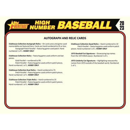 2023 Topps Heritage High Number Baseball Hobby Box