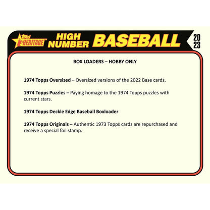 2023 Topps Heritage High Number Baseball Hobby Box