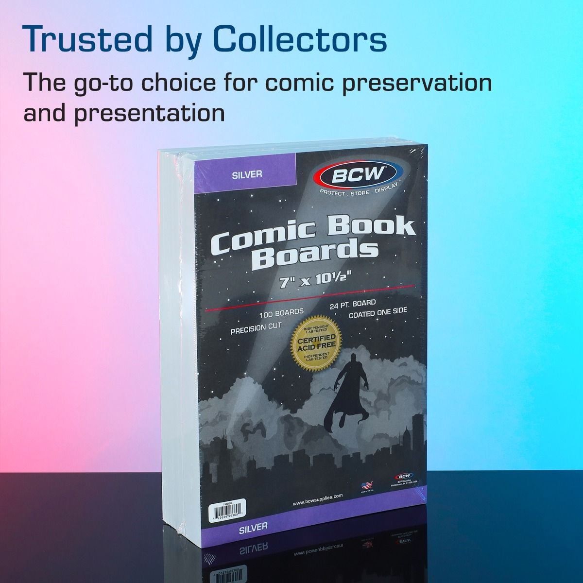 BCW Silver Comic Book Boards (100 Pack) 722626903601 at King Card Canada