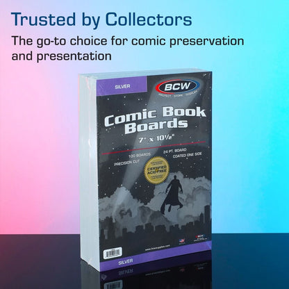 BCW Silver Comic Book Boards (100 Pack) 722626903601 at King Card Canada