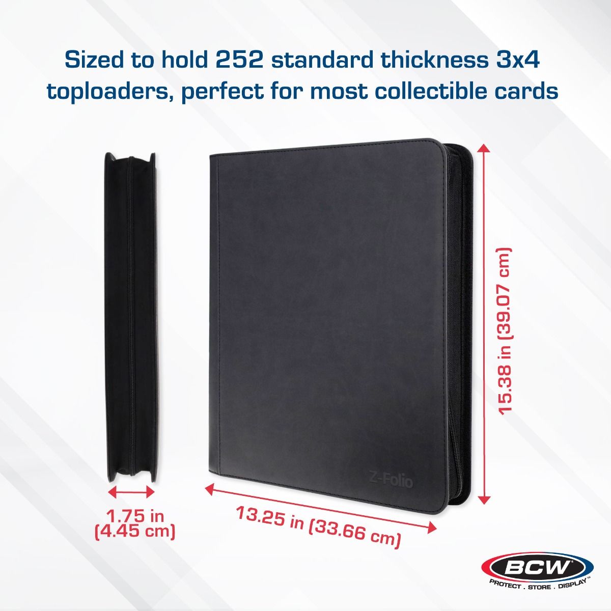 BCW Z - Folio LX 9 - Pocket Zippered Toploader Binder 722626044847 at King Card Canada