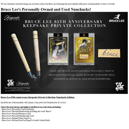 Bruce Lee 85th Anniversary Keepsake Private Collection (Nunchucks Edition) 199874395135 at King Card Canada