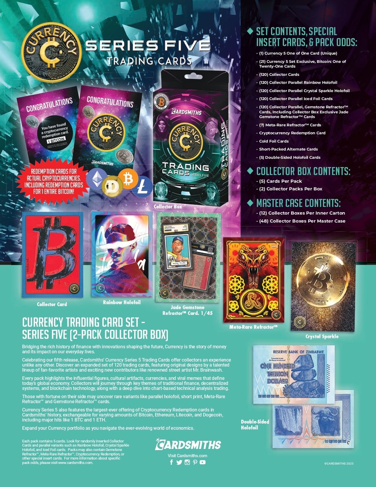 Cardsmiths Currency Trading Cards Series 5 Collector Box 840282637750 at King Card Canada