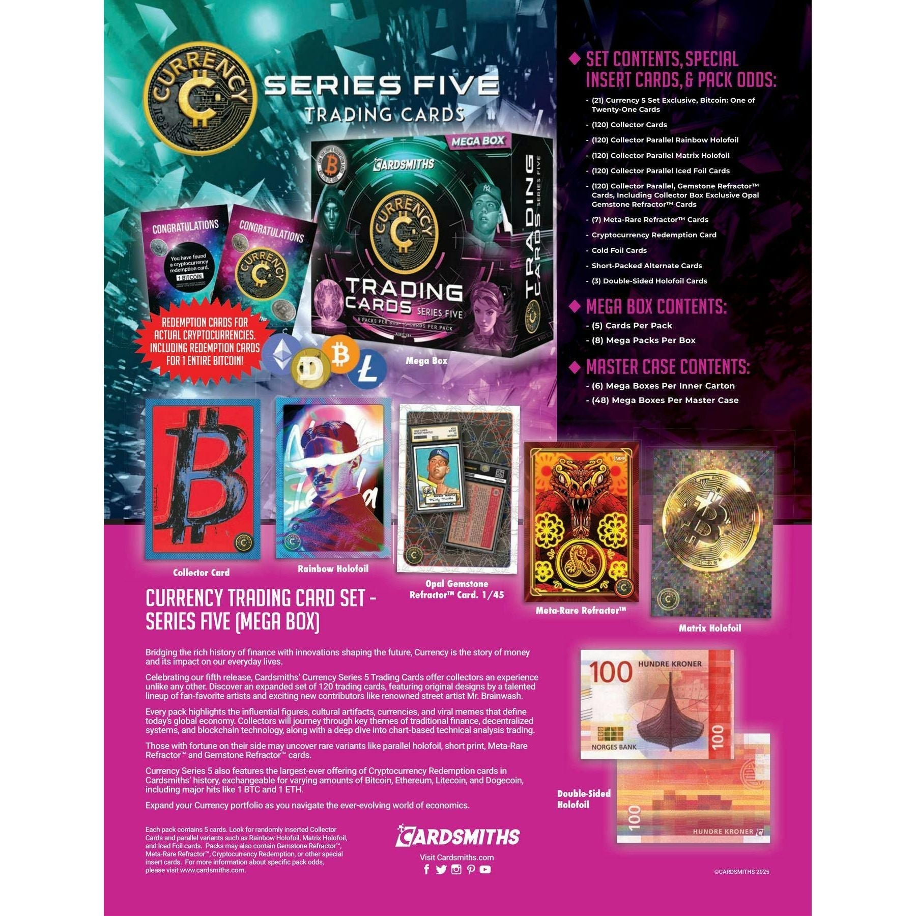 Cardsmiths Currency Trading Cards Series 5 Mega Box 840282637767 at King Card Canada