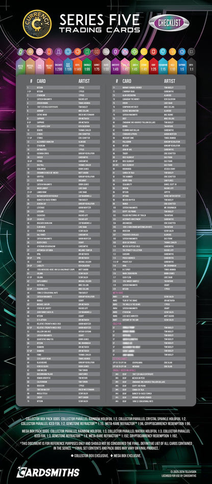 Cardsmiths Currency Trading Cards Series 5 Mega Box 840282637767 at King Card Canada