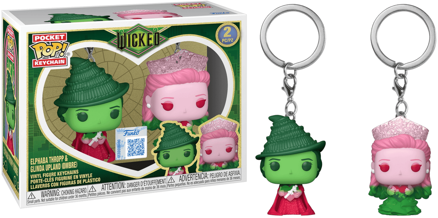 Funko Pocket POP! Keychain 2 - Pack (Wicked) - Elphaba Thropp & Glinda Upland (Ombre) (Special Edition) 889698916790 at King Card Canada