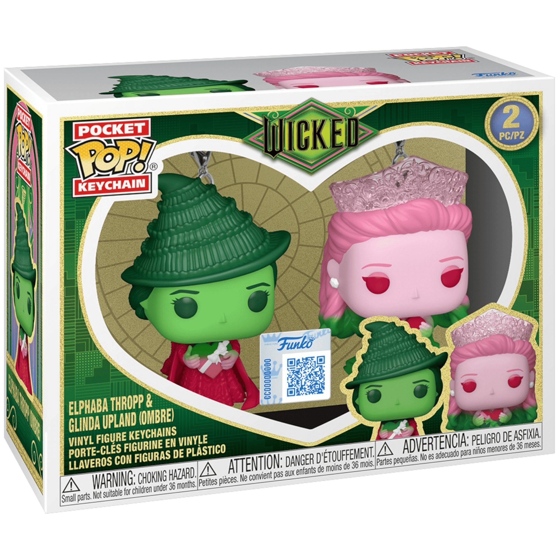 Funko Pocket POP! Keychain 2 - Pack (Wicked) - Elphaba Thropp & Glinda Upland (Ombre) (Special Edition) 889698916790 at King Card Canada