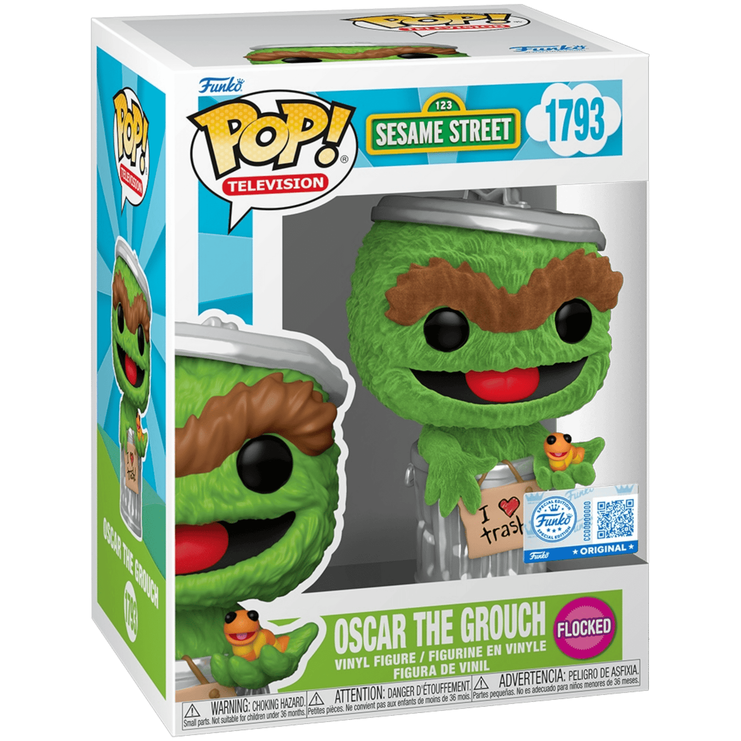 Funko POP! Television 1793 (Sesame Street) - Oscar the Grouch (Flocked / Special Edition) 889698885164 at King Card Canada