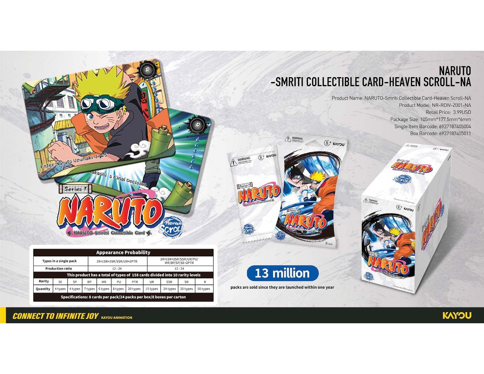 Naruto Smriti Collectible Trading Cards Series 1 Booster Box - Heaven Scroll 6937187405011 at King Card Canada