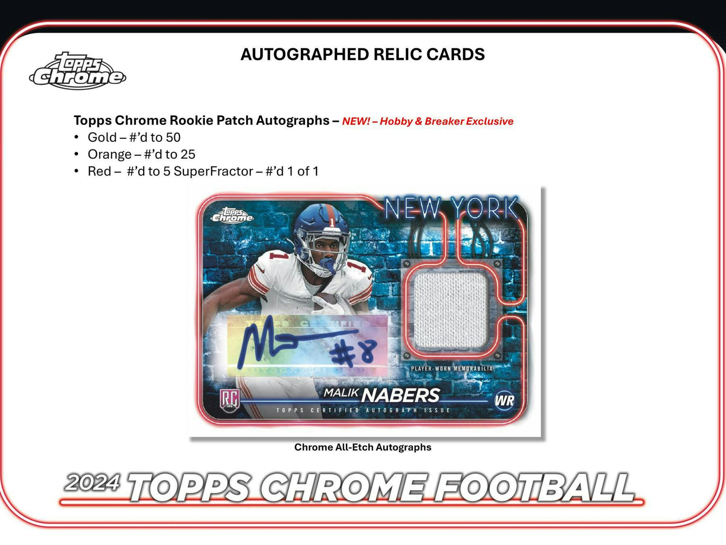 2024 Topps Chrome Football Hobby Box