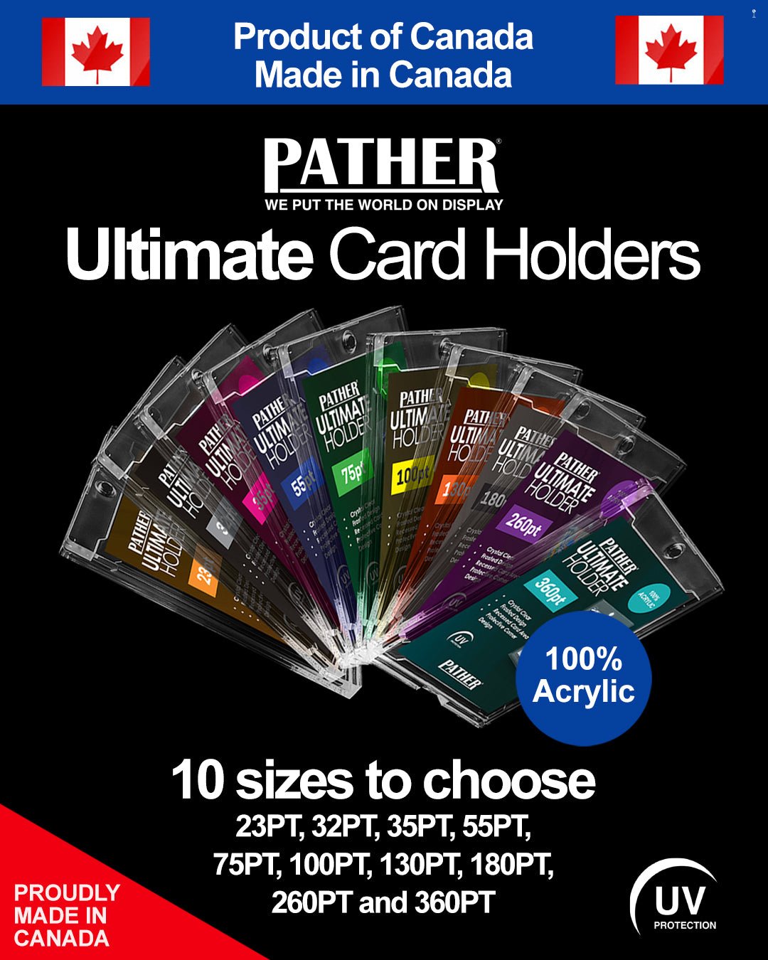 Pather Ultimate Holder - Magnetic Acrylic Card Holder (Multiple Sizes Available) 628719546208 at King Card Canada