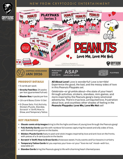 Peanuts Playpaks: Love Me, Love Me Not Blaster Box (Series 3) 810120783222 at King Card Canada
