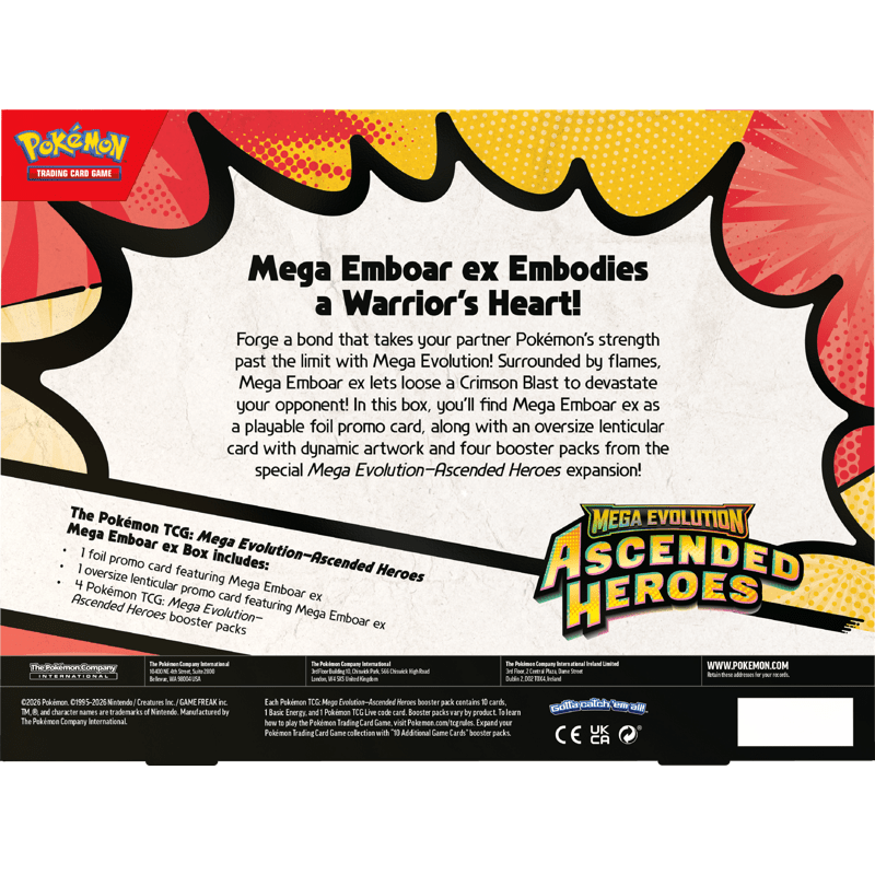 Pokemon Ascended Heroes ex Box (Mega Emboar) 0196214141469 at King Card Canada