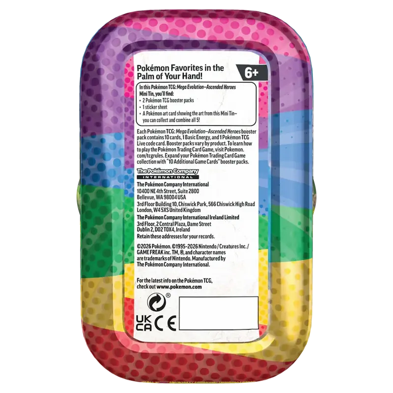 Pokemon Ascended Heroes Mini Tins 0196214141308 at King Card Canada