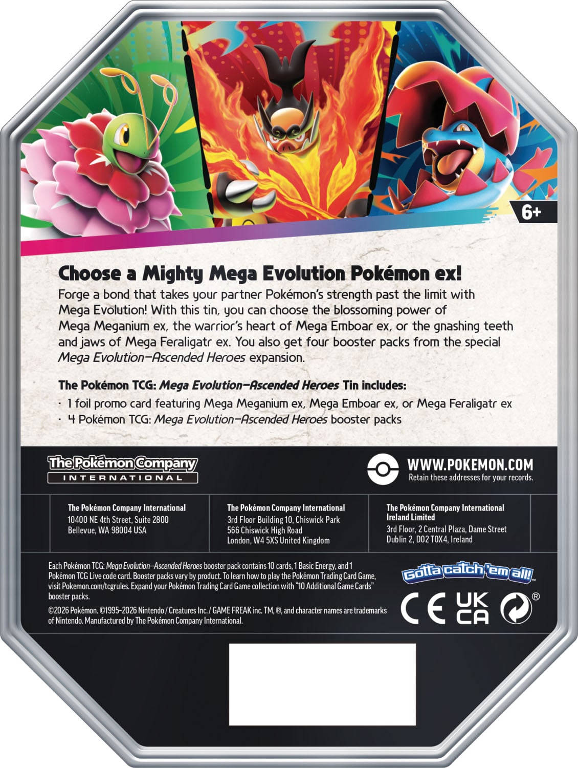 Pokemon Ascended Heroes Tin (Mega Meganium) 0196214150430 at King Card Canada