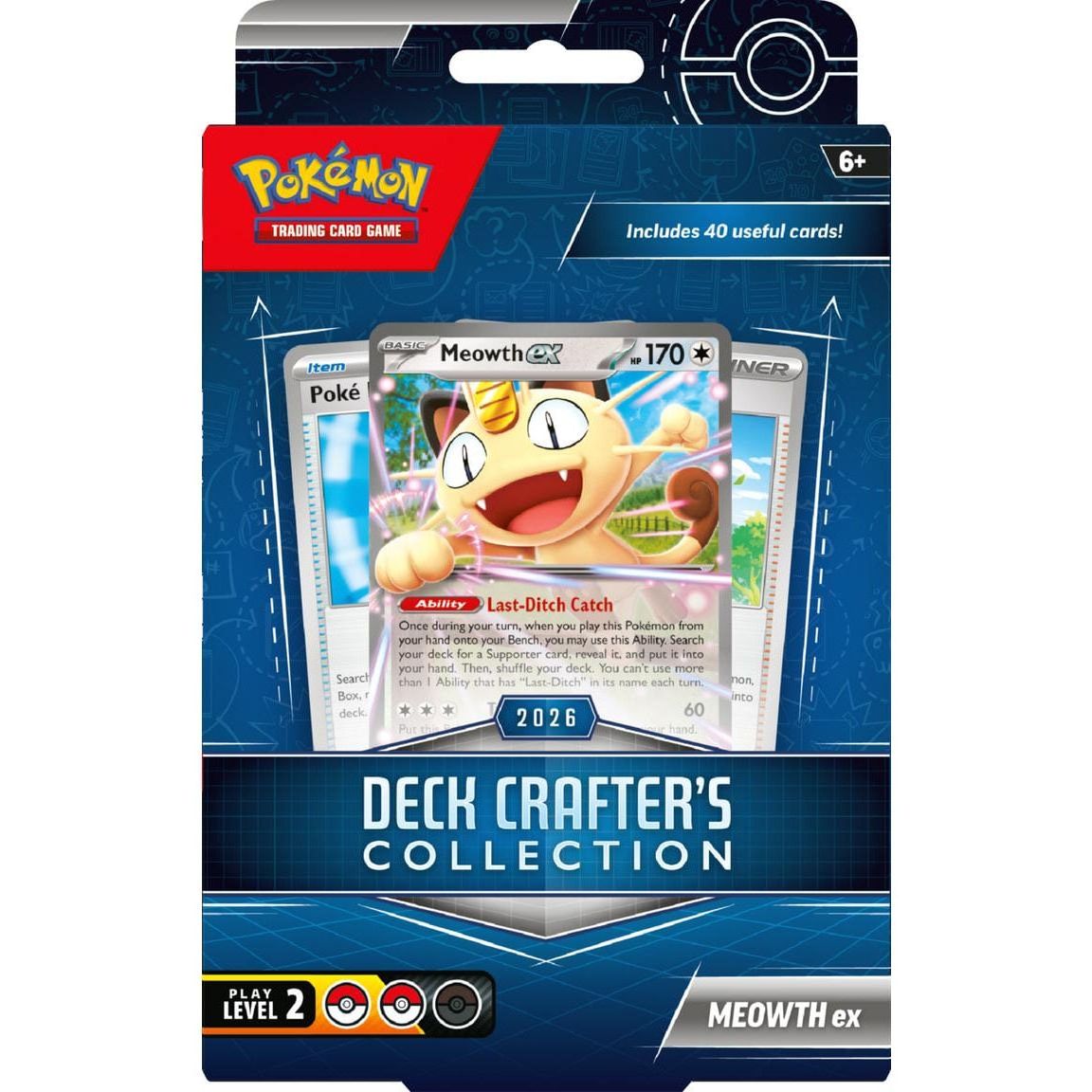 Pokemon Deck Crafter's Collection Meowth ex packaging, straight-on front view